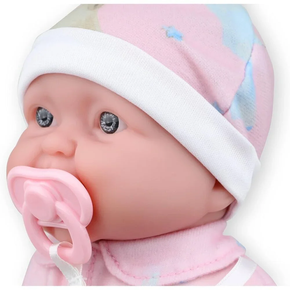 🆕12Inch Caucasian Twins Newborn Dolls with Soft Cloth Body Pink and Blue Twins